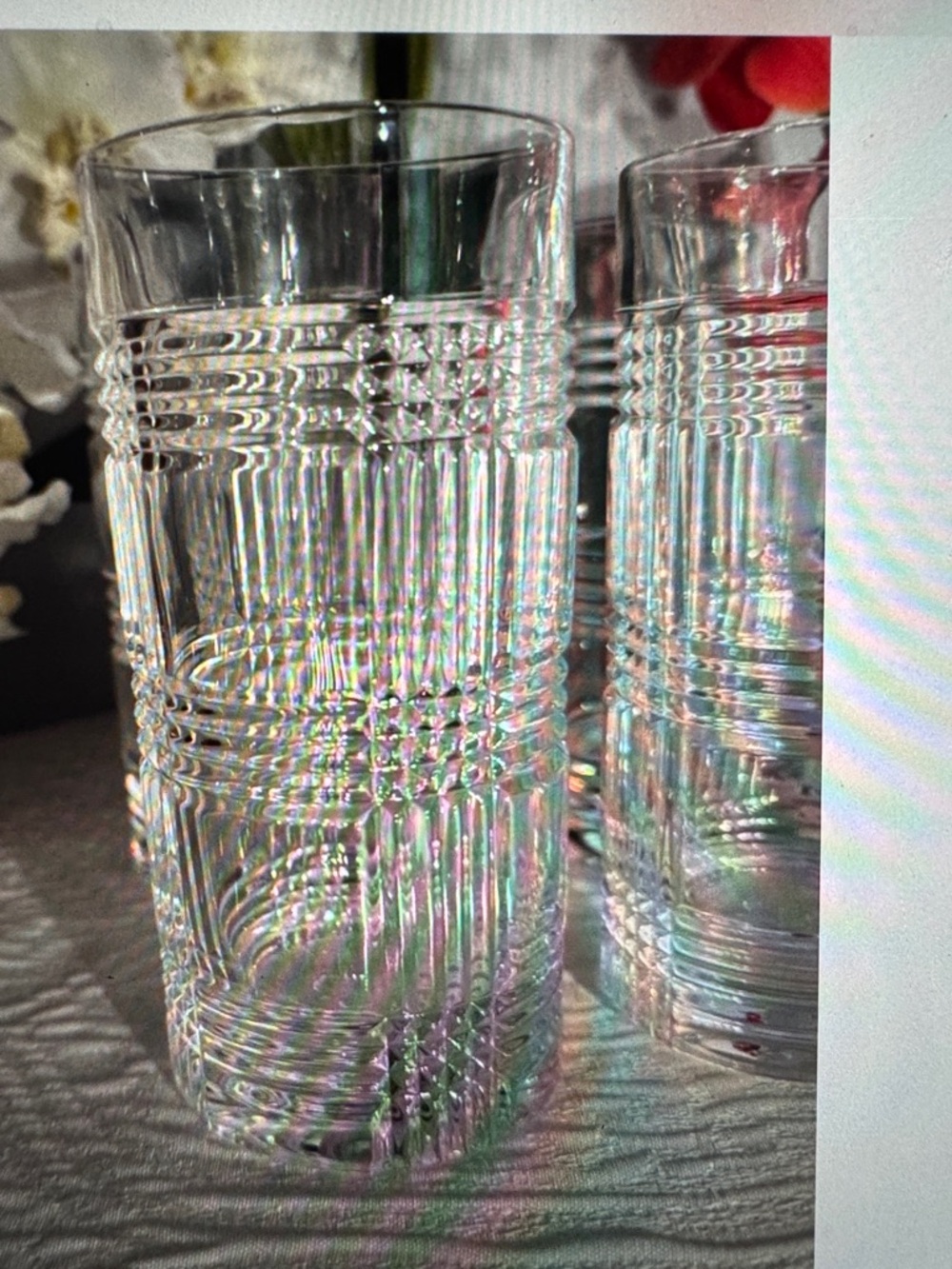 Ralph Lauren Glen Plaid Crystal Highball Glasses - Set of Four - Picture 6 of 8